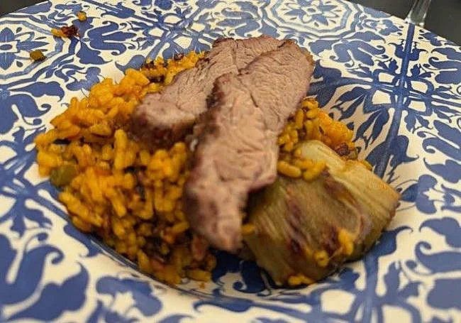 Arroz de presa y pollo de Ascuas